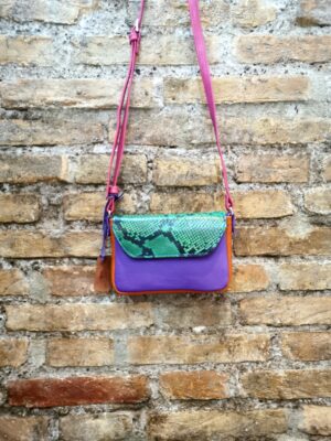 Pochette in patchwork di pelli nome: LATINA n.1-1022